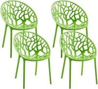 CLP Gartenst&uuml;hle 4er Set stapelbar wetterfest Hope, Gartensessel mit Lehnen