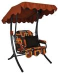 ANGERER Hollywoodschaukel 1-Sitzer braun-orange Gemustert | Gartenschaukel Made in