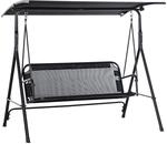 Outsunny 2-Sitzer Hollywoodschaukel, UV-best&auml;ndig Gartenliege Schwarz