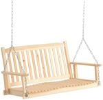Outsunny Gartenschaukel f&uuml;r 2 Personen Schaukelbank H&auml;ngebank Massivholz Patio
