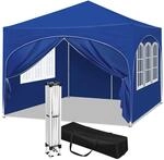 WOLTU Pavillon, Faltpavillon 3x3 m, mit 4 Seitenw&auml;nden, Partyzelt...