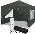 WOLTU Pavillon, Faltpavillon 3x3 m, mit 4 Seitenw&auml;nden, Partyzelt...