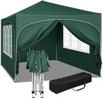WOLTU Pavillon, Faltpavillon 3x3 m, mit 4 Seitenw&auml;nden, Partyzelt...