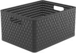 Rotho Country Aufbewahrungsbox 28l in Rattan-Optik, Kunststoff (PP) BPA-frei,