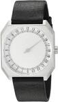 slow Jo 05 - Black Leather, Silver Case, Silver Dial Analog Leder Schwarz slow Jo 05