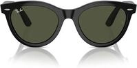Ray-Ban Rb2241 Wayfarer Way Runde Sonnenbrille, schwarz/giftgr&uuml;n, 54 mm