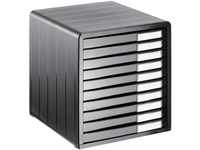 Rotho Timeless Schubladenbox / Bürobox mit 10 Schüben, Kunststoff (PS)...