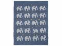 David Fussenegger Babydecke Lima 'Elefanten' 65 x 90 cm Blau