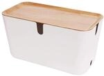 Bosign Kabelbox Hideaway XXL, Kunststoff, wei&szlig;, naturbraun, B 46 x T 21,5 x H 24,5