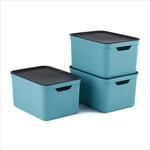 Jive 3er-Set Aufbewahrungsboxen mit Deckel 16l, A4 | Stapelboxen mit Griff und Deckel