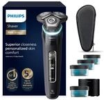 Philips Shaver S9000 &ndash; Elektrischer Nass-& Trockenrasierer f&uuml;r M&auml;nner, Schwarz,