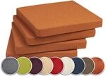sunnypillow 4er Set Stuhlkissen mit Bindeb&auml;nder - 40 x 40 x 3 cm - Sitzkissen