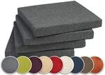 sunnypillow 4er Set Stuhlkissen mit Bindeb&auml;nder - 40 x 40 x 3 cm - Sitzkissen