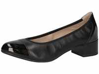 CAPRICE Damen Pumps Lack mit Blockabsatz Schuhweite H Mehrweite, Schwarz (Black