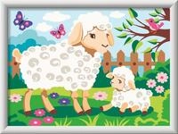 Ravensburger CreArt 23764 - Schaf mit L&auml;mmchen - Malen nach Zahlen f&uuml;r Kinder ab 9
