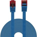 BIGtec Ethernet LAN Kabel 7,5m flexibles flaches Netzwerkkabel Patchkabel blau