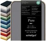 schlafgut Pure Spannbettlaken 90x200 cm Bio-Baumwolle Jersey, Grey Mid