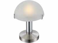 Globo LED Tisch Lampe Leuchte Nickel Matt Chrom Glas Touch Schalter Schlaf...