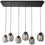 Fischer & Honsel | Pendelleuchte, Regi | sandschwarz| Glas| rauchfarben| L:...