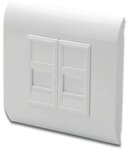 DIGITUS Anschlussdose F&uuml;r Keystone-Modul - 2 Port - Auslass Gerade - Franz&ouml;sisches