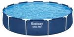 Bestway Steel Pro Frame Pool ohne Pumpe &Oslash; 366 x 76 cm, dunkelblau, rund