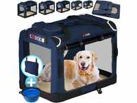 CADOCA® Hundebox XXL 90x60x66cm faltbar atmungsaktiv robust Hundetransportbox