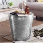 FineBuy Beistelltisch Rund 41x41x41 cm Metall Silber, Wohnzimmertisch klein 