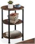 tectake&reg; Industrial Beistelltisch rund, Wohnzimmertisch Holz + Metall, Couchtisch