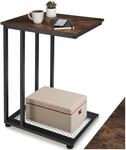 tectake&reg; Beistelltisch Holz Metall, Wohnzimmertisch, Couchtisch C-Form mit