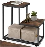 tectake&reg; Industrial Beistelltisch Holz + Metall, Couchtisch 60,5 x 35,5 x 60,5...
