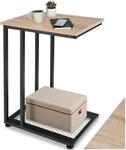 tectake&reg; Beistelltisch Holz Metall, Wohnzimmertisch, Couchtisch C-Form +