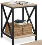 tectake&reg; Industrial M&ouml;bel, Beistelltisch Holz und Metall, Schlafzimmer Nachttisch