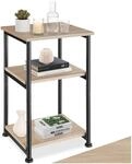 tectake&reg; Beistelltisch, Couchtisch mit Stauraum auf 3 Ebenen aus Holz + Metall,