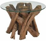 vidaXL Couchtisch Massivholz Teak Treibholz 60 cm