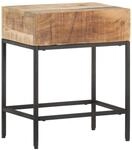 vidaXL Raues Mangoholz Massiv Beistelltisch Vintage-Stil Couchtisch...