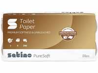 Satino PureSoft Toilettenpapier 3-lagig - Großpackung mit 64 Klorollen (8x8...