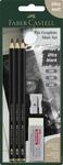Faber-Castell 115297 - Bleistifte Set Pitt Graphite Matt, 5-teilig, inkl. Spitzer und