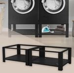 ML-Design Doppel Waschmaschinen Untergestell mit 2 Ablagen, Schwarz 128x54cm...