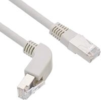 Delock Netzwerkkabel RJ45 Cat.6A S/FTP unten gewinkelt/gerade 0,5 m