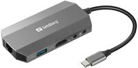 SANDBERG USB-C 6-in1 Travel Dock Digital/Daten