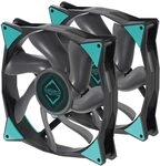 Iceberg Thermal IceGALE 140 mm PWM Premium Geh&auml;usel&uuml;fter 2er-Pack, Schwarz