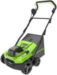 Greenworks 40V Akku Vertikutierer und Rasenharke mit b&uuml;rstenlosem Motor, 3100 U/min,