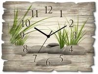 ARTLAND Wanddeko Wanduhr ohne Tickger&auml;usche aus Holz Funkuhr 40x30 cm Rechteckig
