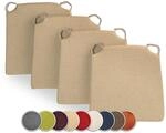 sunnypillow 4er Set Stuhlkissen mit Klettverschluss Polsterauflage Auflage f&uuml;r
