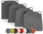 sunnypillow 4er Set Stuhlkissen mit Klettverschluss Polsterauflage Auflage f&uuml;r