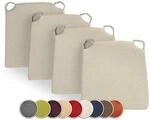 sunnypillow 4er Set Stuhlkissen mit Klettverschluss Polsterauflage Auflage f&uuml;r