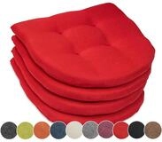 sunnypillow 4er Set Stuhlkissen 40x40 cm - Sitzkissen Stuhl 5cm dick - Sitzpolster