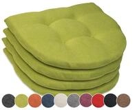 sunnypillow 4er Set Stuhlkissen 40x40 cm - Sitzkissen Stuhl 5cm dick - Sitzpolster