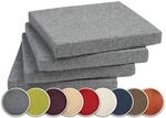 sunnypillow 4er Set Stuhlkissen mit Bindeb&auml;nder - 40 x 40 x 3 cm - Sitzkissen