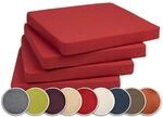 sunnypillow 4er Set Stuhlkissen mit Bindeb&auml;nder - 40 x 40 x 3 cm - Sitzkissen
